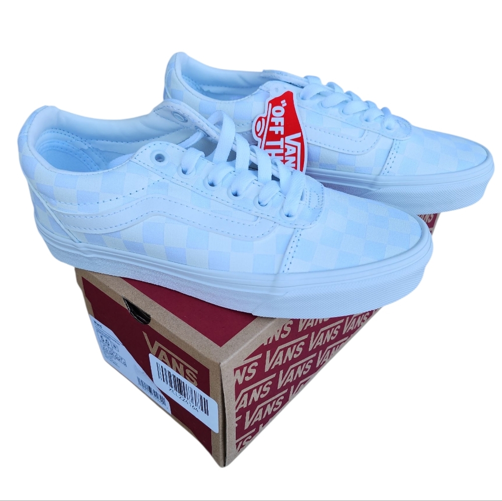 Vans Checkerboard Ward White On White Sneakers New Size‎ 5